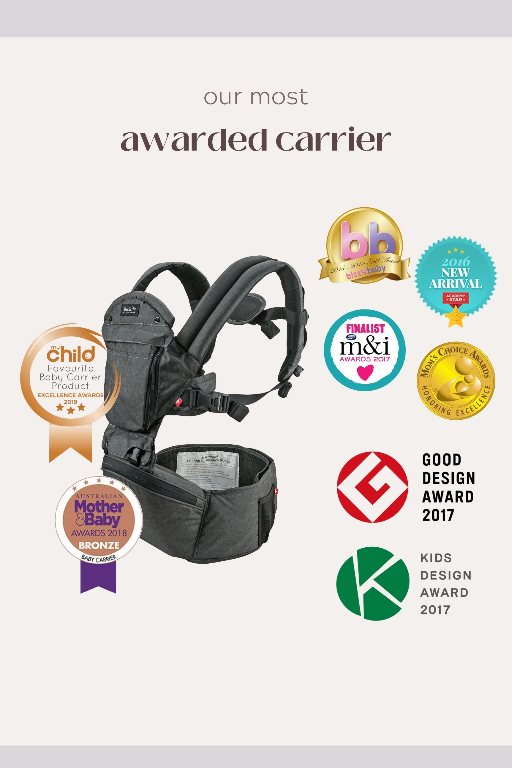 Miamily hipster plus 3d baby carrier in charcoal online